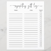 Sympathie Gift Log en dank u Tracker (Achterkant)