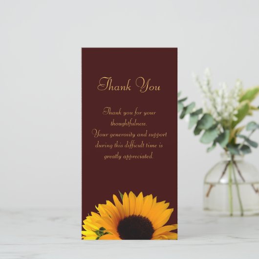 Sympathie Hartelijk dank Bedankkaart (Staand voorkant)