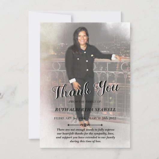 Sympathie Hartelijk dank Kaart (Voorkant)