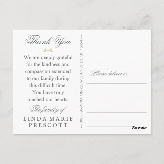 Sympathie Hartelijk dank voor het Turquoise Gold L Briefkaart (Achterkant)