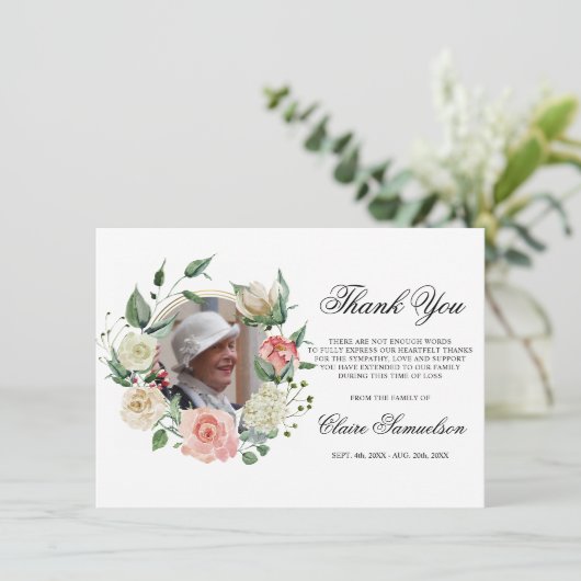 Sympathie Hartelijk dank voor uw herinneringen aan Bedankkaart (Staand voorkant)