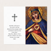 Sympathie Heilige Kaarten Maria | Onbevlekt hart (Buitenkant ongevouwen)