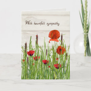Sympathie Kaart papavers en Cattails