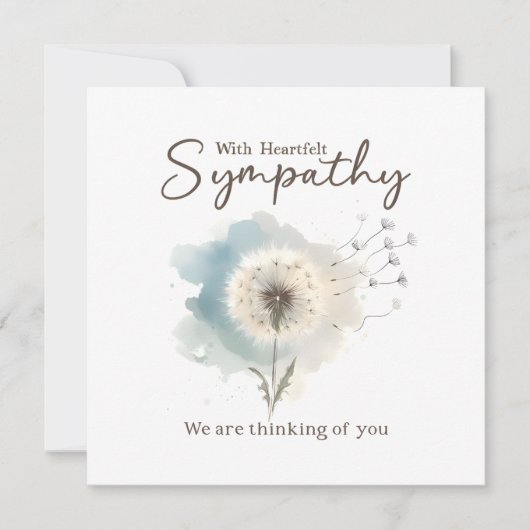 Sympathie Kaart Waterverf Paardebloem (Voorkant)