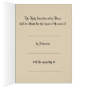 Sympathie Katholieke Requiem Mass Offcard (Binnen (Rechts))