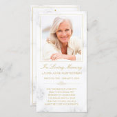 Sympathie Marble Gold Script Cross Photo Prayer (Voorkant / Achterkant)