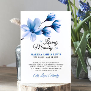 Sympathie Mémoire Fleur Bleu Magnolia MERCI