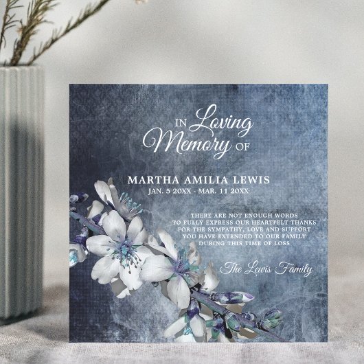 Sympathie Mémoire Fleur Bleu MERCI Floral