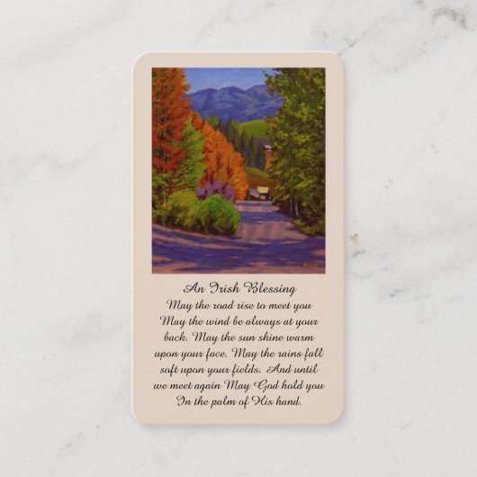Sympathie Memorial Irish Blessing Prayer Kaart Visitekaartje (Voorkant)