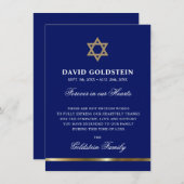 Sympathie Memorial Jewish Star van David Black Gol Bedankkaart (Voorkant / Achterkant)