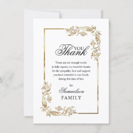 Sympathie Memorial White Gold FOTO Dank u wel Bedankkaart