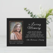 Sympathie Memory Black Gold DANK U Foto Bedankkaart (Staand voorkant)