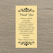 Sympathie Merci Carte photo Parchemin Look Or