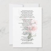 Sympathie MERCI funéraire rose floral | POEM (Dos)