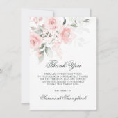 Sympathie MERCI funéraire rose floral | POEM (Devant)