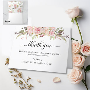 Sympathie Merci Note, Fleurs Roses Vierges