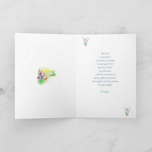 Sympathie-met Sympathie aan u en uw Familie Kaart (Binnen)