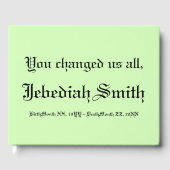 Sympathie minimale et simple Livre d'or (Recto)