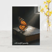 Sympathie Monarch Butterfly op een bijbel Kaart (Gele Bloem)