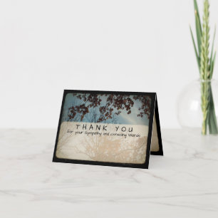Sympathie photo Vintage Arbres Merci Note Card 1