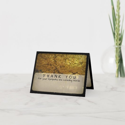 Sympathie photo Vintage Arbres Merci Note Card 8 (Devant)