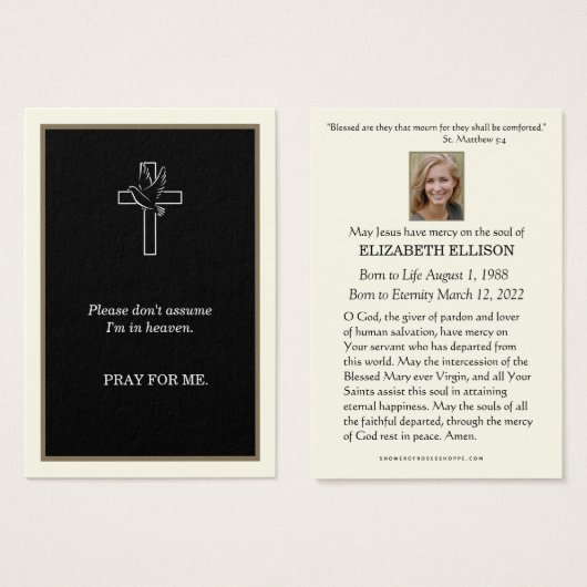 Sympathie pour la prière funéraire catholique (Devant & derrière)