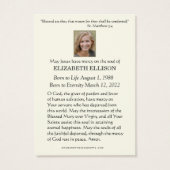 Sympathie pour la prière funéraire catholique (Dos)