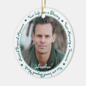 Sympathie Quote Green Keepomwille Memorial Keramisch Ornament (Links)