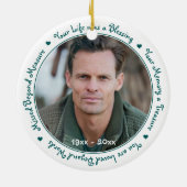 Sympathie Quote Green Keepomwille Memorial Keramisch Ornament (Achterkant)