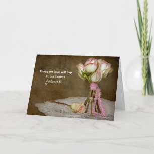 Sympathie Rose Bouquet over Doily Kaart