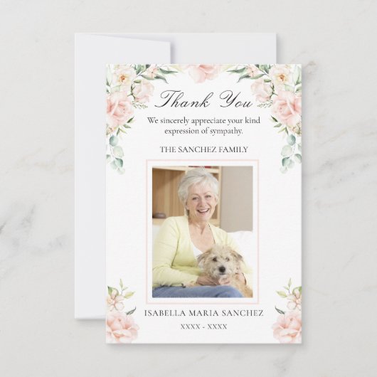 Sympathie rose des funérailles florales Carte de r (Devant)