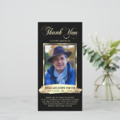 Sympathie Rouwherdenking BEDANKT Foto Zwart (Staand voorkant)