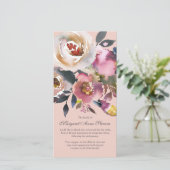 Sympathie Roze Bloemen Begrafenis Dank u Kaarten (Staand voorkant)