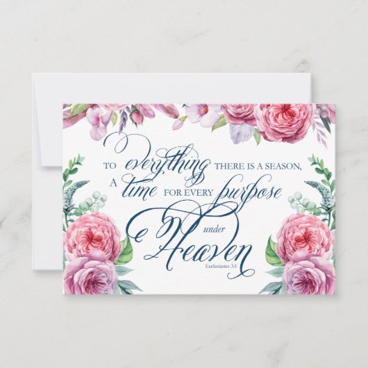 Sympathie Roze Bloemenfoto Begrafenis Dank u kaart (Voorkant)