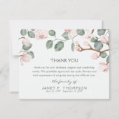 Sympathie Roze Orchids en Greenery Bereavement Bedankkaart (Voorkant)