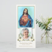 Sympathie Sacré-Coeur Carte de remerciements funér (Debout devant)