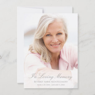 Sympathie Simple Silver Script Photo Funeral Bedankkaart