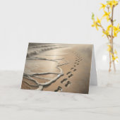 Sympathie strand voetafdrukken en zeeschuim kaart (Gele Bloem)