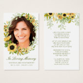 Sympathie Sunflower Green Script Foto Poem Kaart (Voorkant /achterkant)