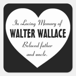 Sympathie ter nagedachtenis aan aangepaste zwarte  vierkante sticker