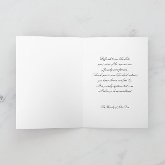 Sympathie Uitvaart Dank u kaart — Herfst (Binnen)