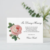 Sympathie Uitvaart DANK U  Roos Bloemen Bedankkaart (Staand voorkant)