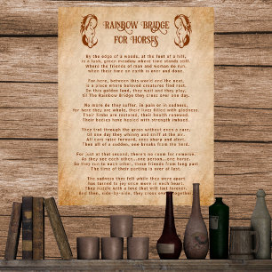 Sympathie van gedicht regenboogbrug voor paarden poster