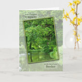 Sympathie verlies van broer, rustige rivier scene kaart (Gele Bloem)