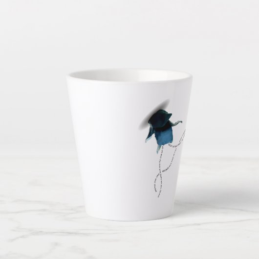 sympathie voor de kust blauwe iris latte mok (Voorkant)