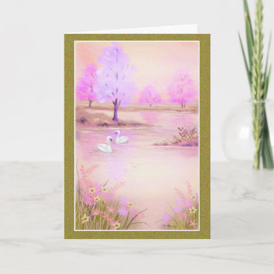 sympathie voor de Pastel-zwaan wenskaart Kaart