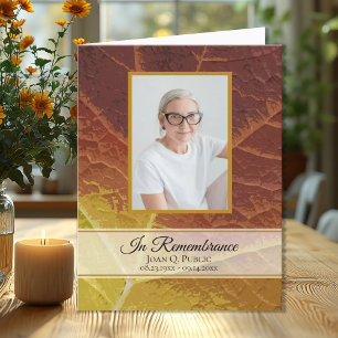 Sympathie voor herfstbegrafenis bedankkaart