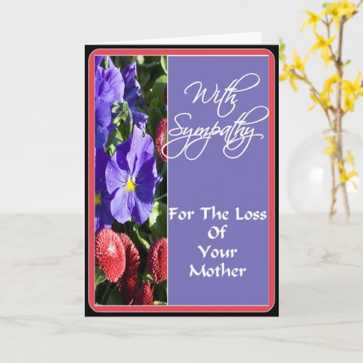 Sympathie voor het verlies van je moeder kaart (Gele Bloem)