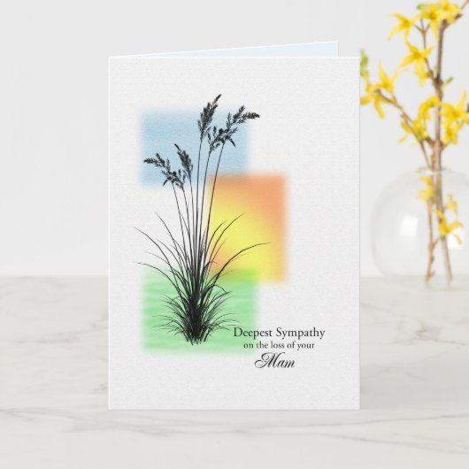 Sympathie voor het verlies van Mam, Grasses Kaart (Gele Bloem)
