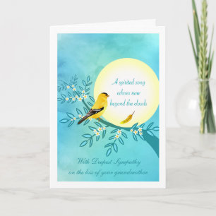 Sympathie voor het verlies van oma Goldfinch Bird Kaart
